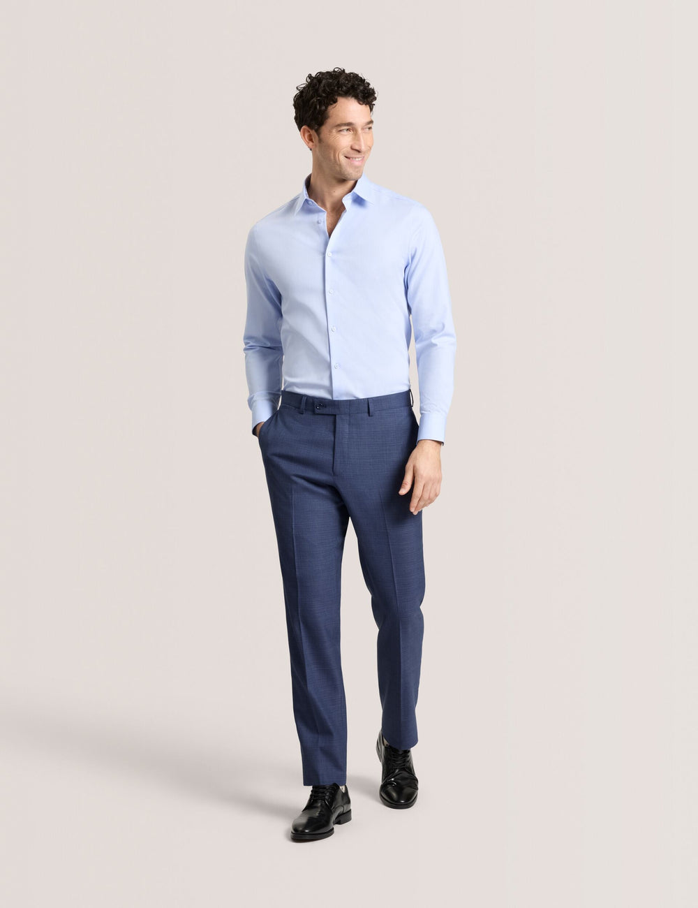 Men GENEVA Textured Stretch Cotton Slim Fit Shirt - Ted Baker