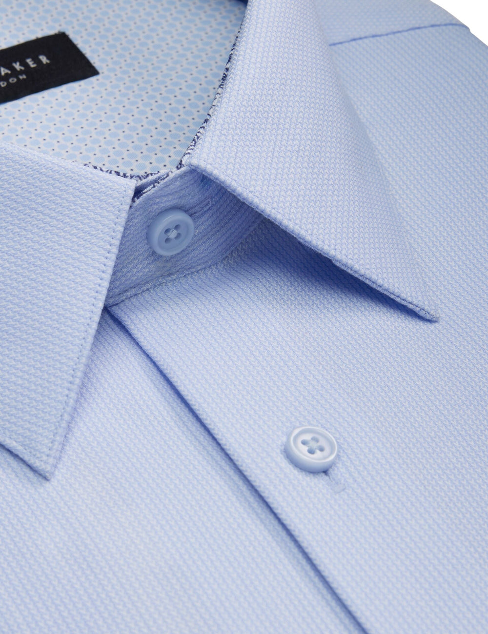 Men GENEVA Textured Stretch Cotton Slim Fit Shirt - Ted Baker