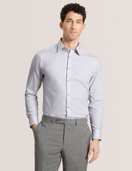 Men GENEVA Textured Stretch Cotton Slim Fit Shirt - Ted Baker