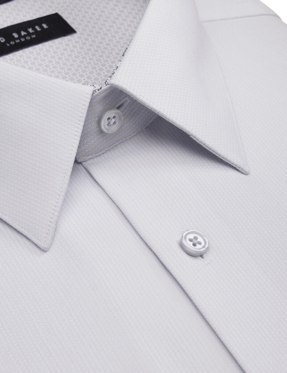 Men GENEVA Textured Stretch Cotton Slim Fit Shirt - Ted Baker