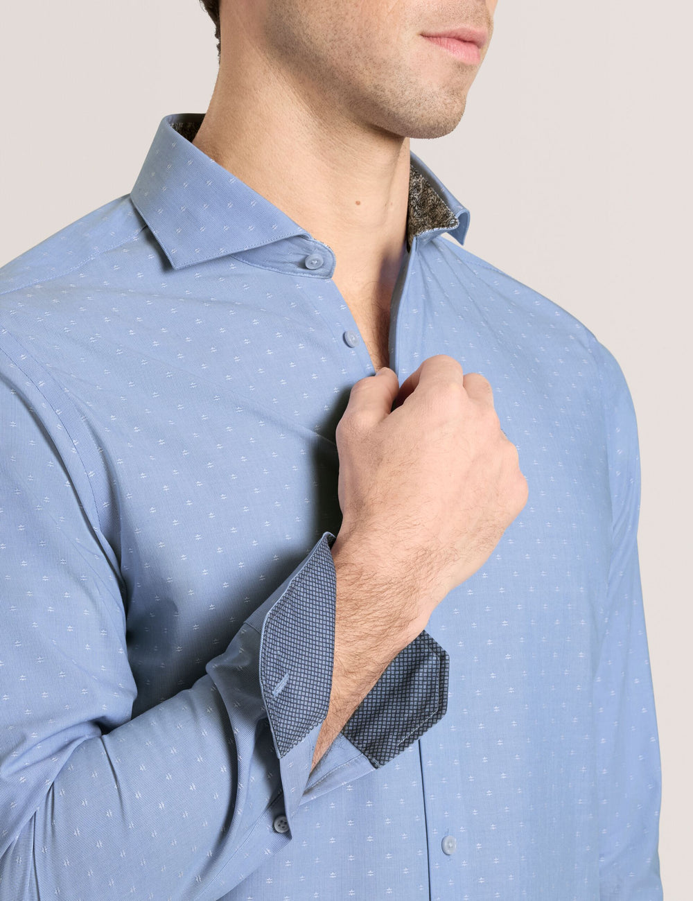 Men NANTUCKET Dobby Stretch Cotton Slim Fit Shirt - Ted Baker