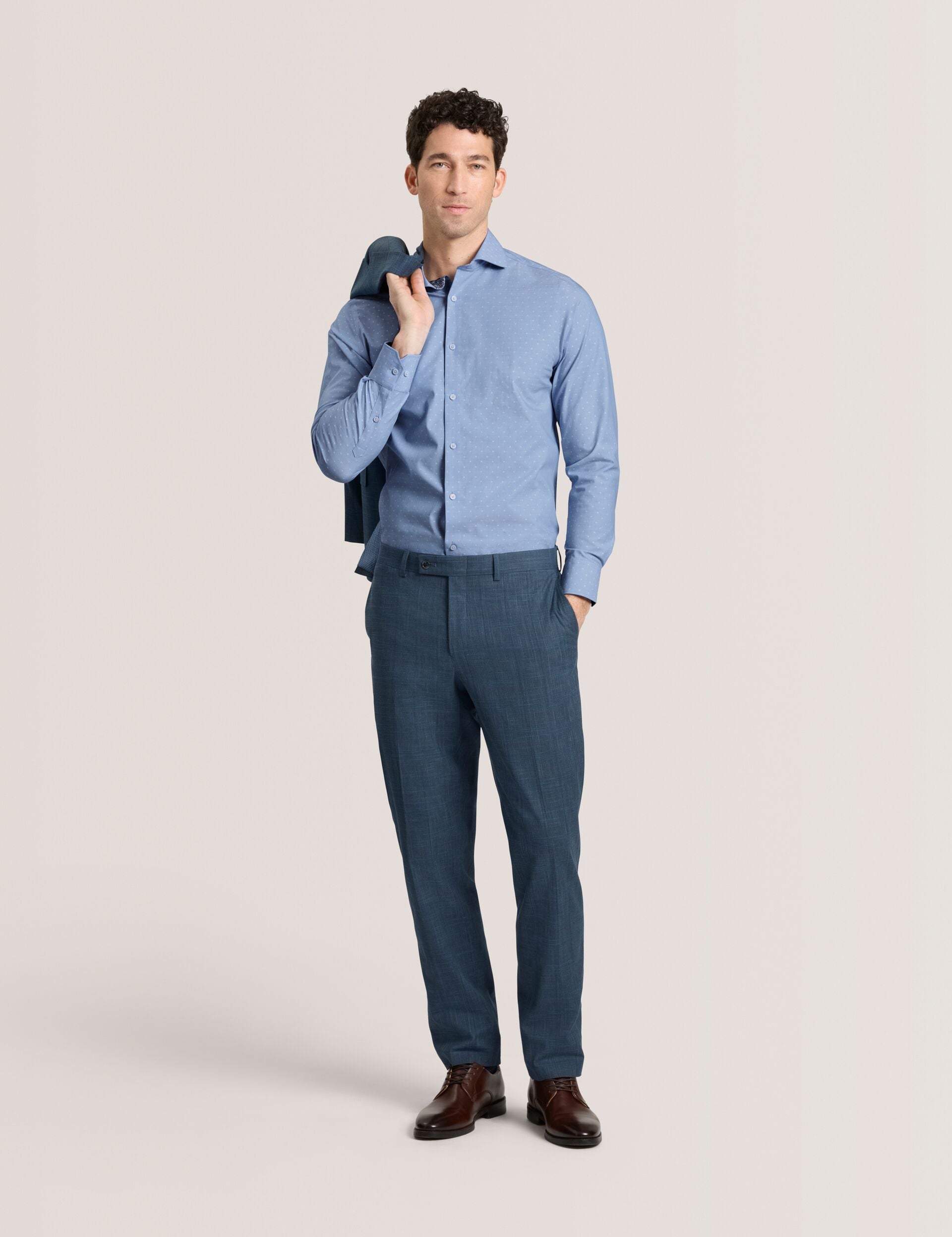 Men NANTUCKET Dobby Stretch Cotton Slim Fit Shirt - Ted Baker