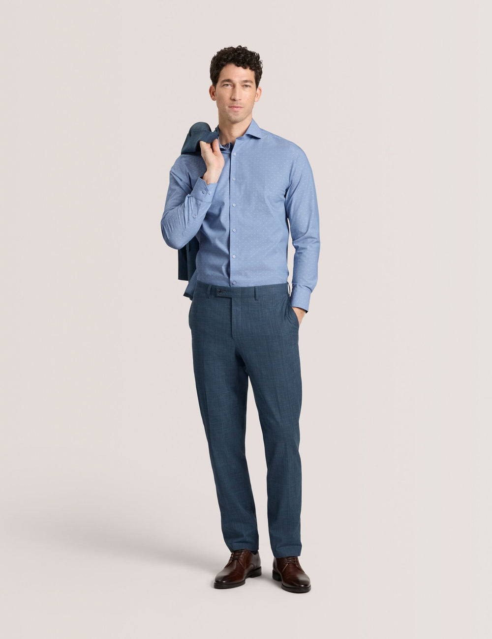 Men NANTUCKET Dobby Stretch Cotton Slim Fit Shirt - Ted Baker
