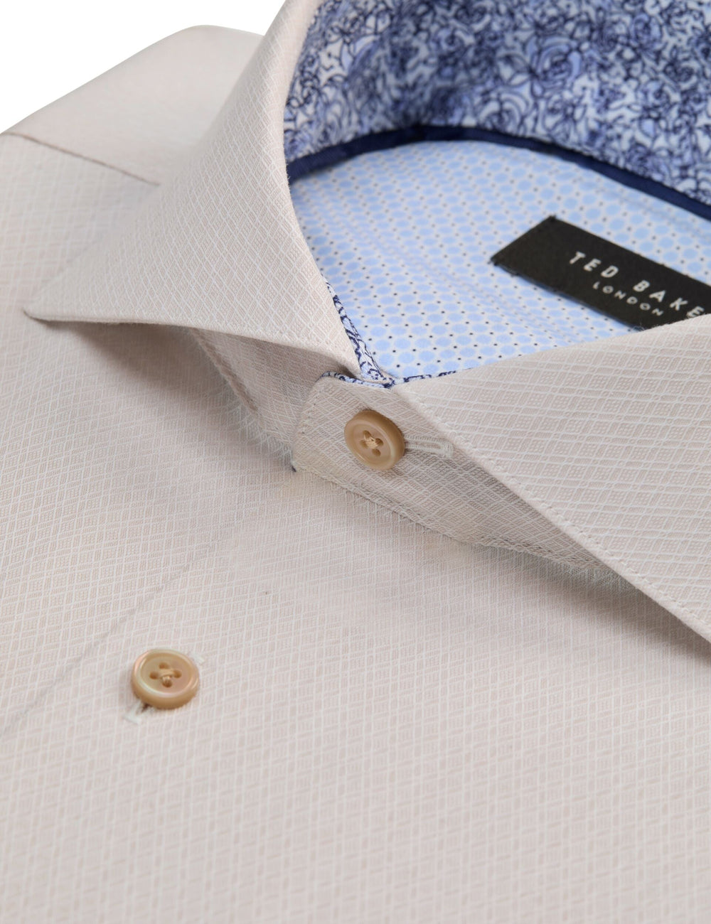 Men NANTUCKET Geo Texture Stretch Cotton Slim Fit Shirt - Ted Baker