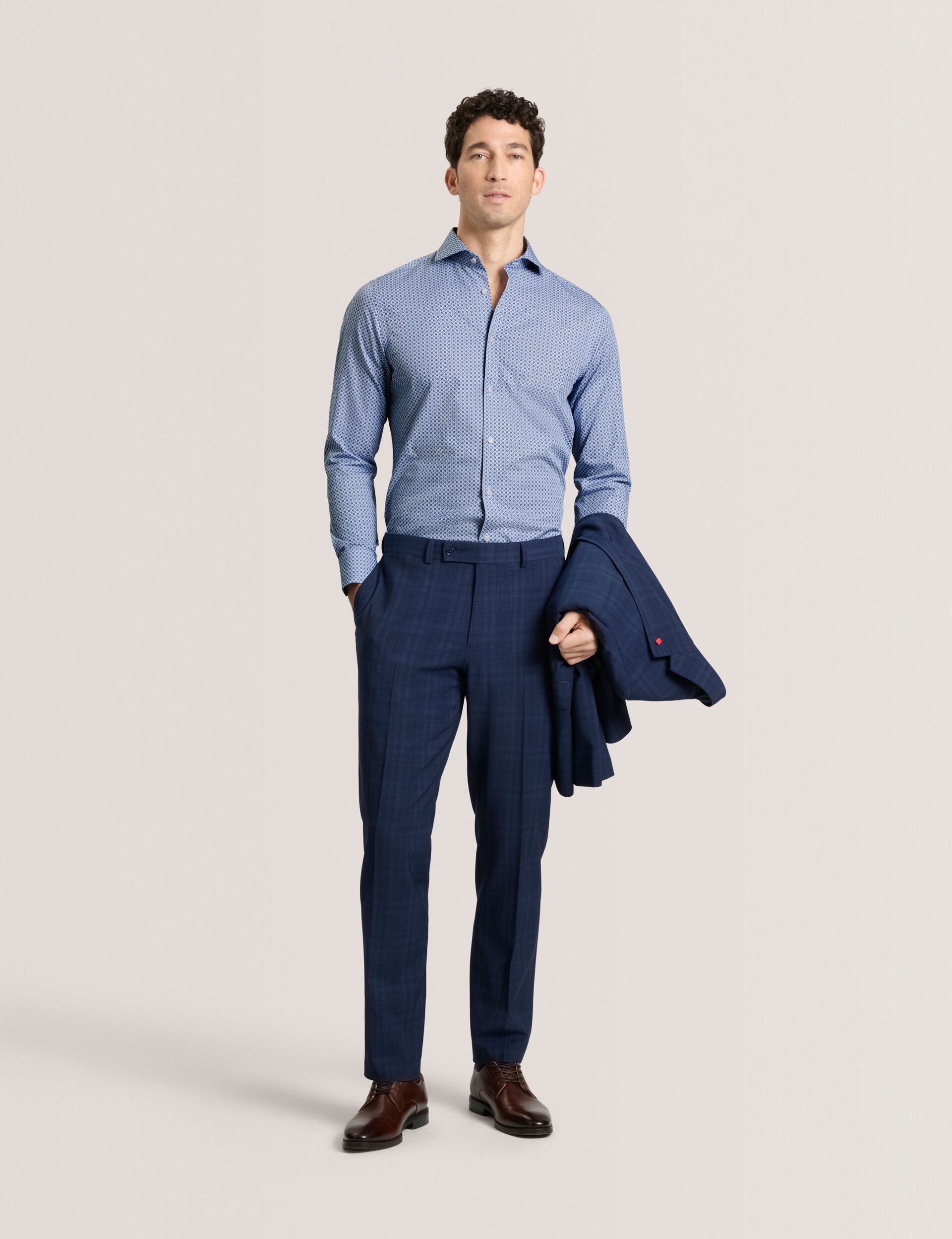 Men NANTUCKET Geo Print Stretch Cotton Slim Fit Shirt - Ted Baker