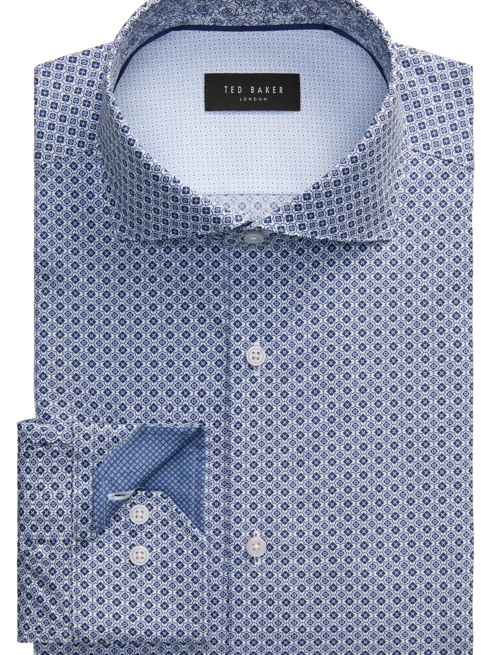 Men NANTUCKET Geo Print Stretch Cotton Slim Fit Shirt - Ted Baker