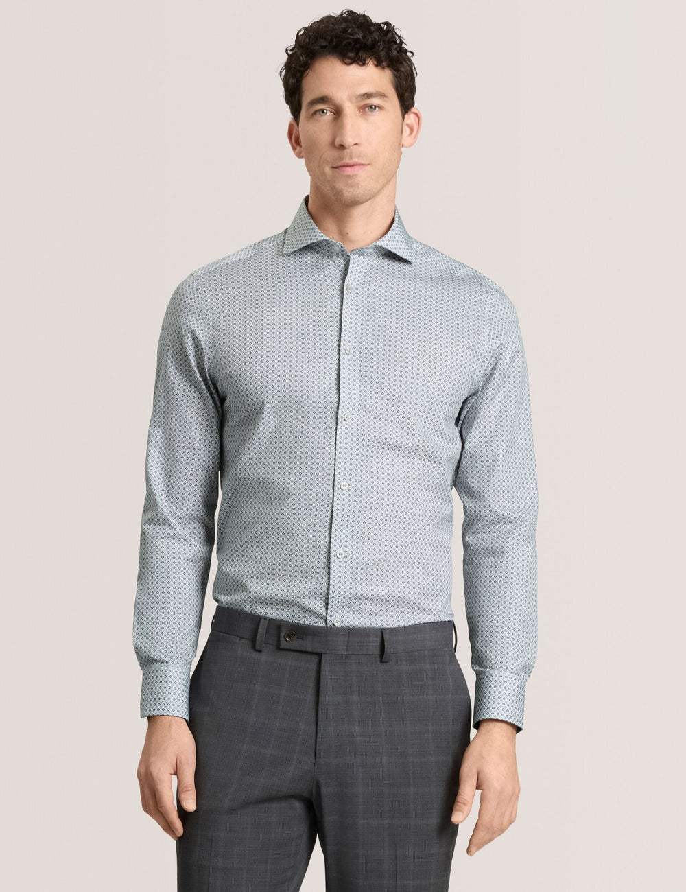 Men NANTUCKET Geo Print Stretch Cotton Slim Fit Shirt - Ted Baker