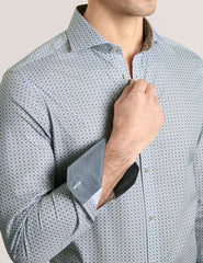 Men NANTUCKET Geo Print Stretch Cotton Slim Fit Shirt - Ted Baker