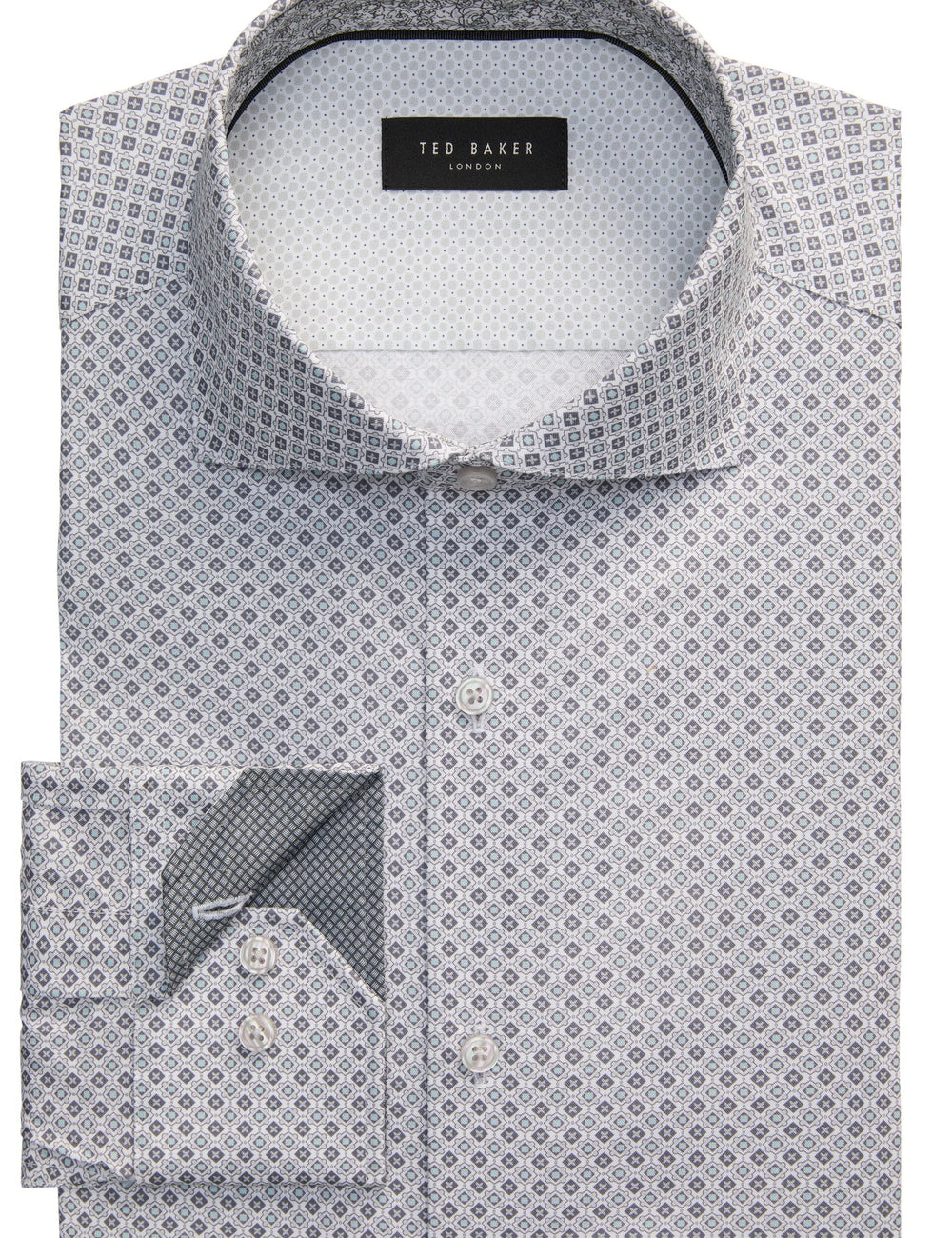 Men NANTUCKET Geo Print Stretch Cotton Slim Fit Shirt - Ted Baker