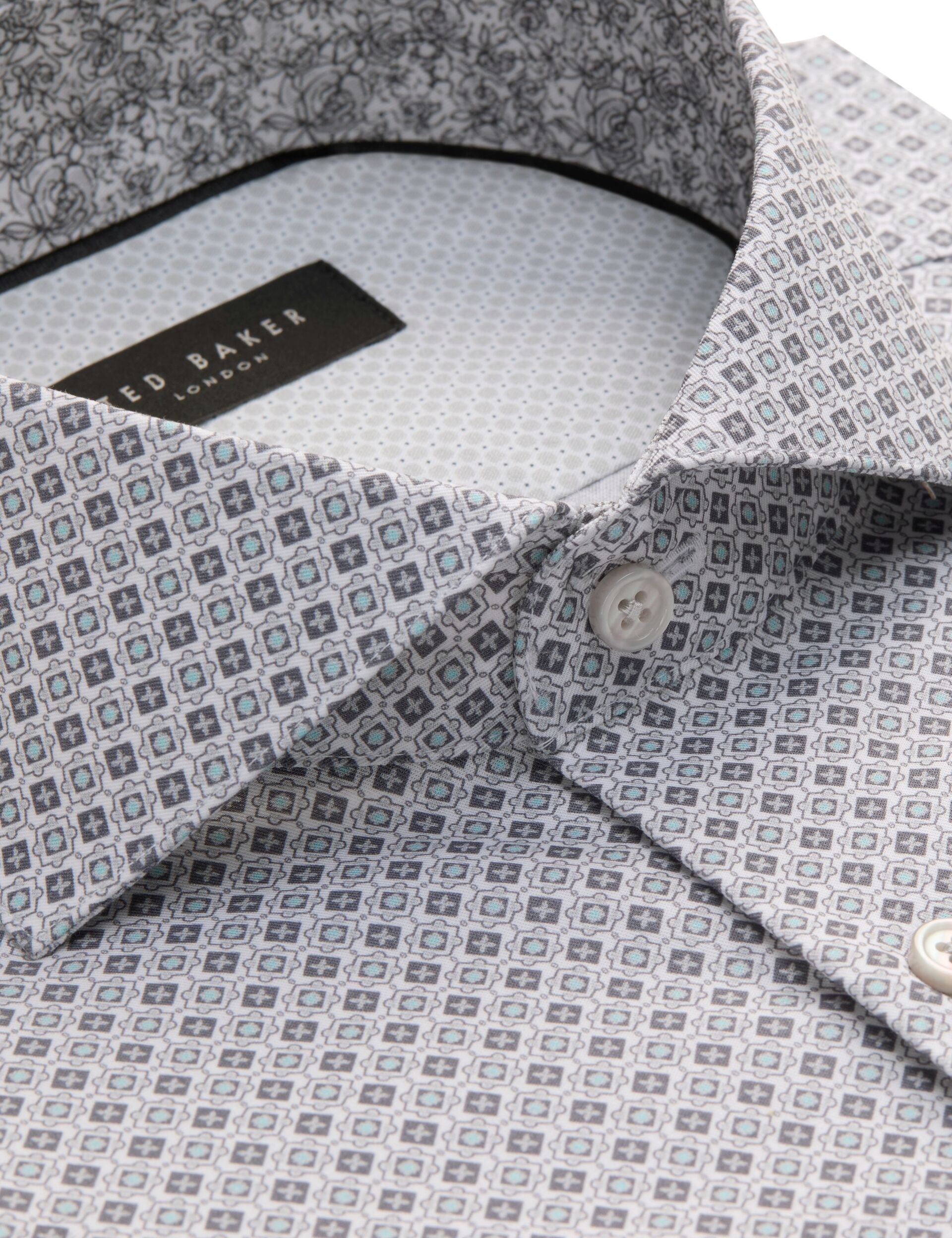 Men NANTUCKET Geo Print Stretch Cotton Slim Fit Shirt - Ted Baker