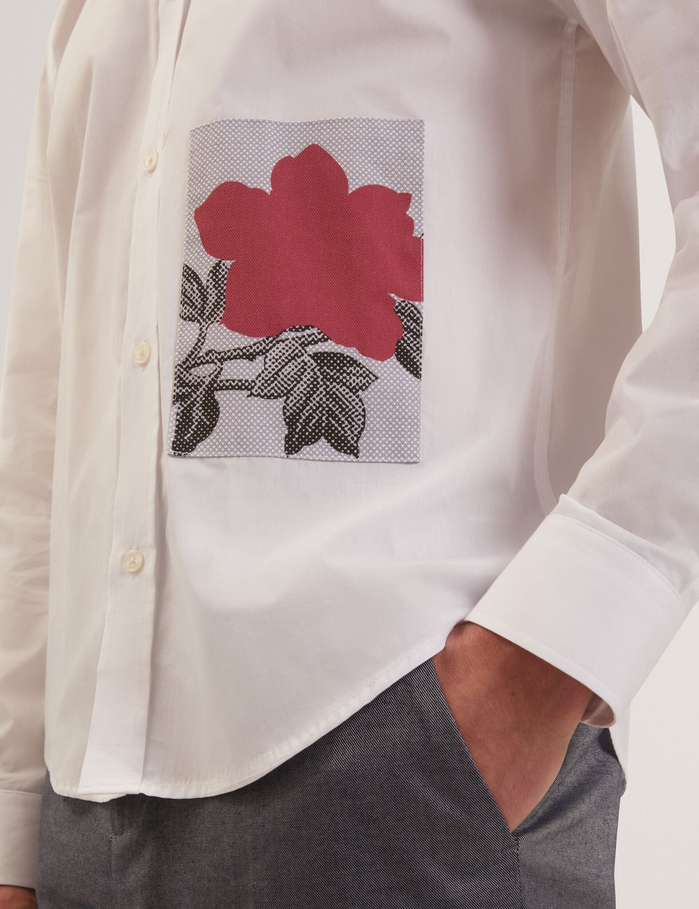 Men ALVIRO Graphic Patch Relaxed Fit Cotton Shirt - Ted Baker