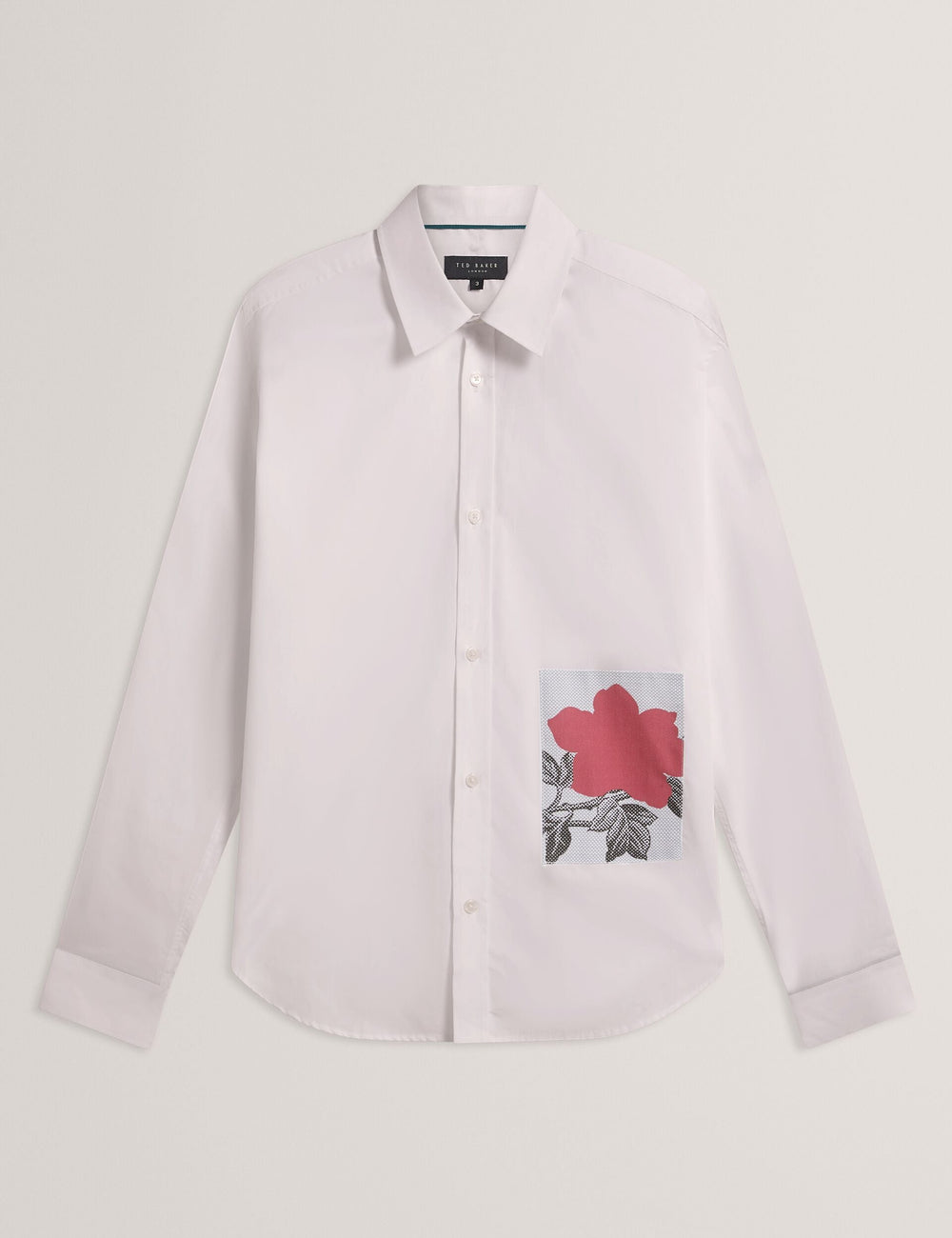 Men ALVIRO Graphic Patch Relaxed Fit Cotton Shirt - Ted Baker