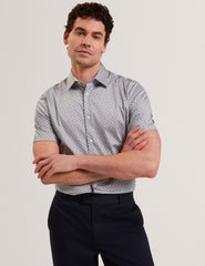 Men CAMBAY Geometric Leaf Print Short Sleeve Shirt - Ted Baker