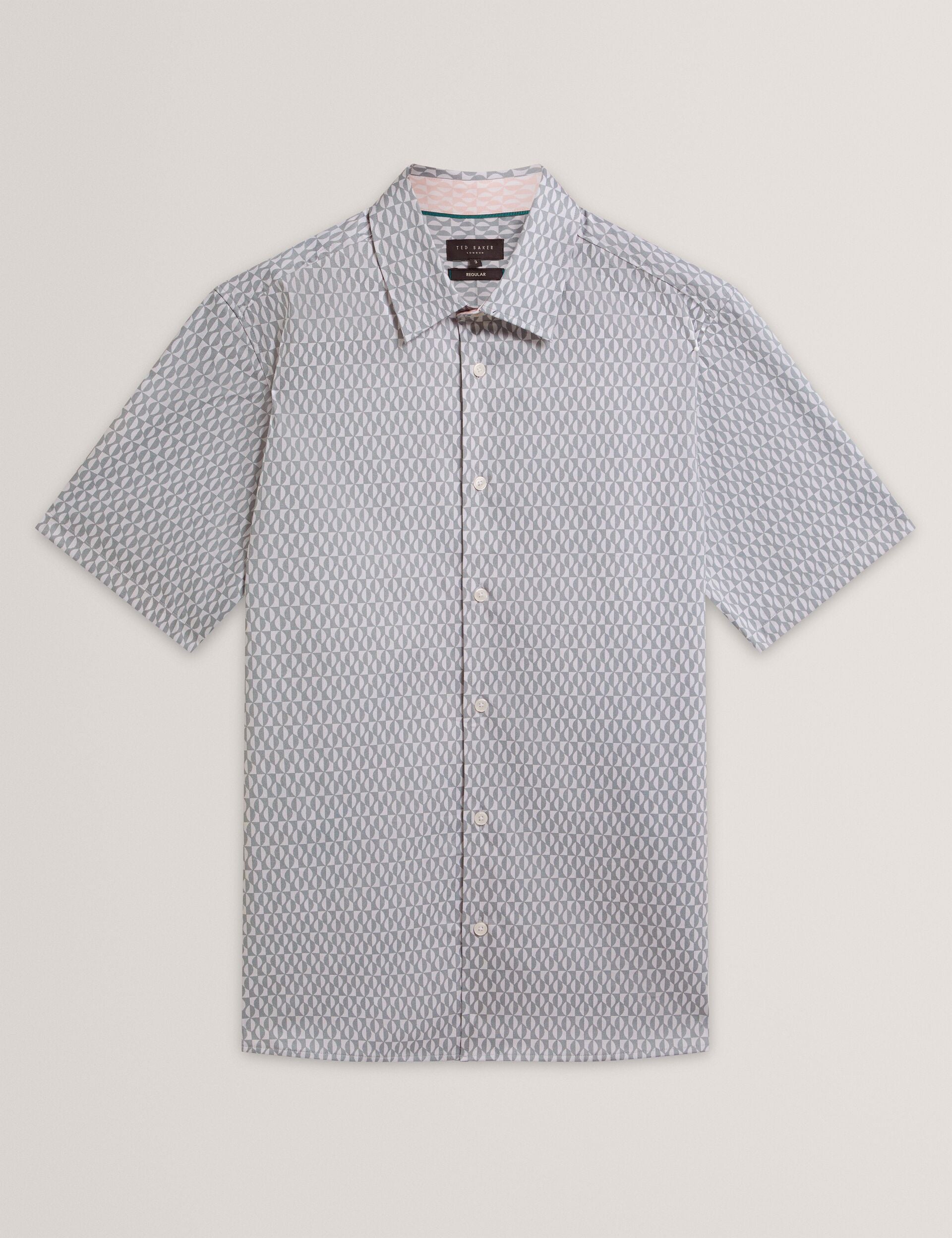Men CAMBAY Geometric Leaf Print Short Sleeve Shirt - Ted Baker