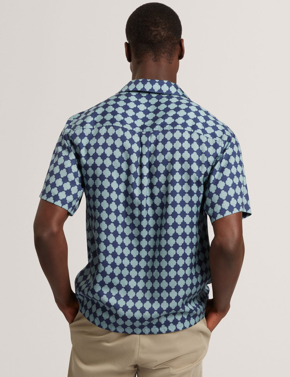Men IBICUI Tile Print Tencel Short Sleeve Shirt - Ted Baker