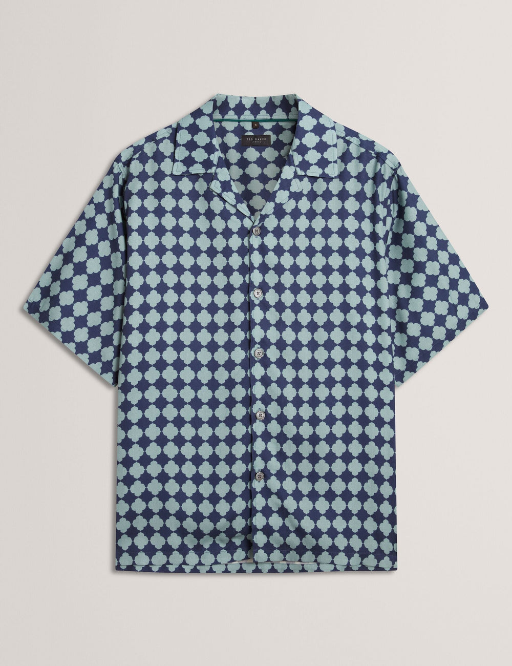 Men IBICUI Tile Print Tencel Short Sleeve Shirt - Ted Baker