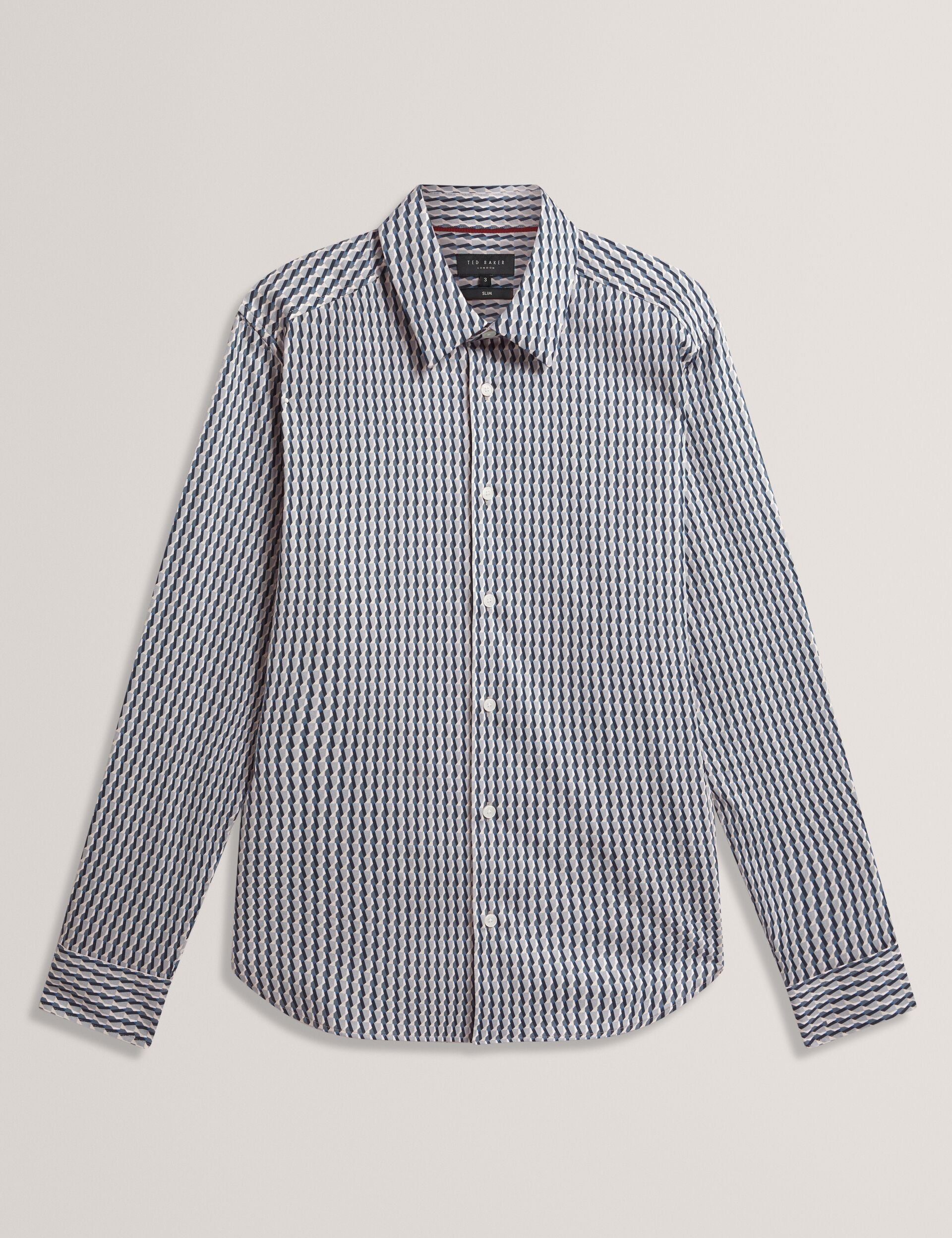 Men FIRDAWI Slim Geo Striped Long Sleeve Shirt - Ted Baker