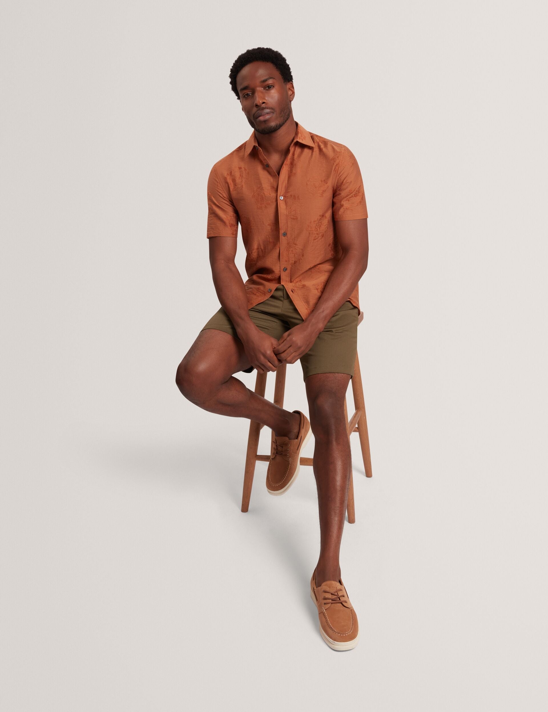 Men FABIANE Floral Jacquard Woven Short Sleeve Shirt - Ted Baker