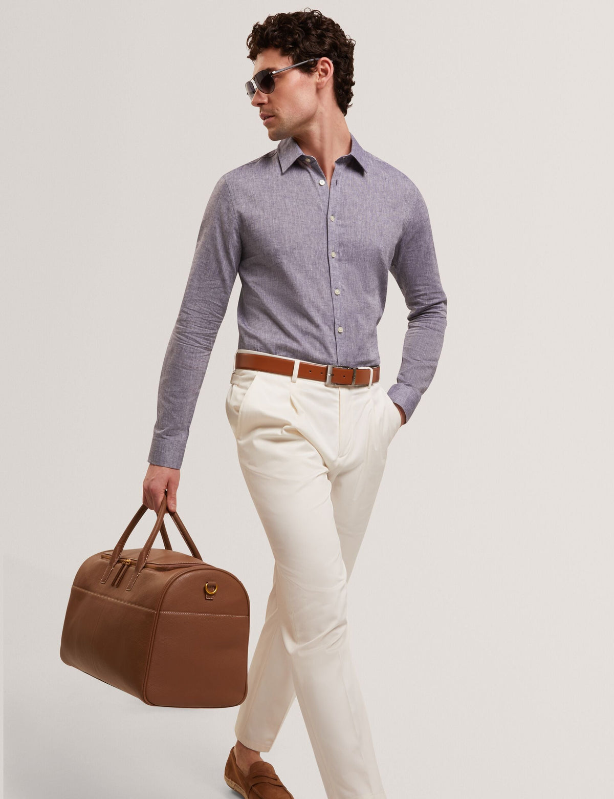 Men PRYNN Linen Cotton Woven Long Sleeve Shirt - Ted Baker