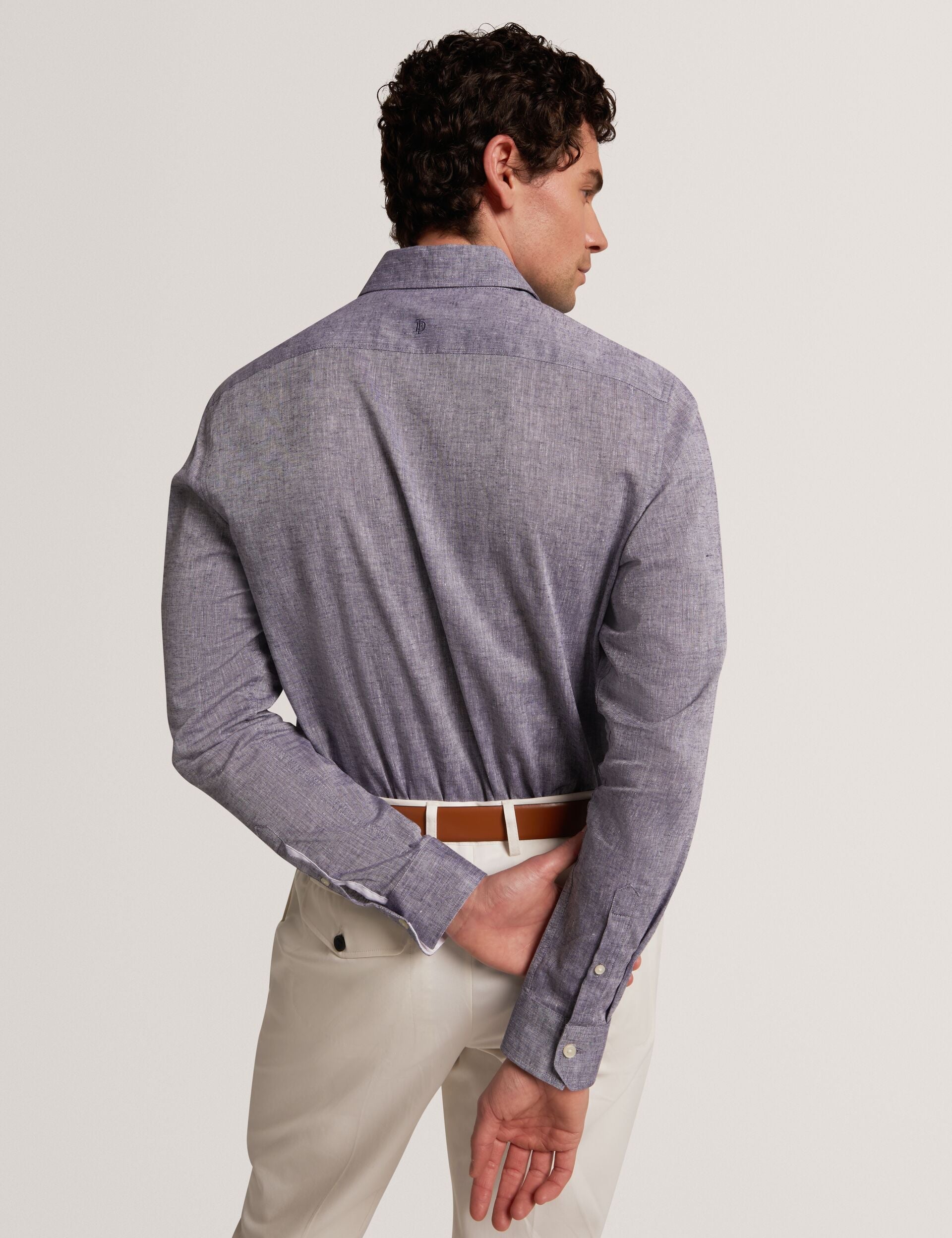 Men PRYNN Linen Cotton Woven Long Sleeve Shirt - Ted Baker