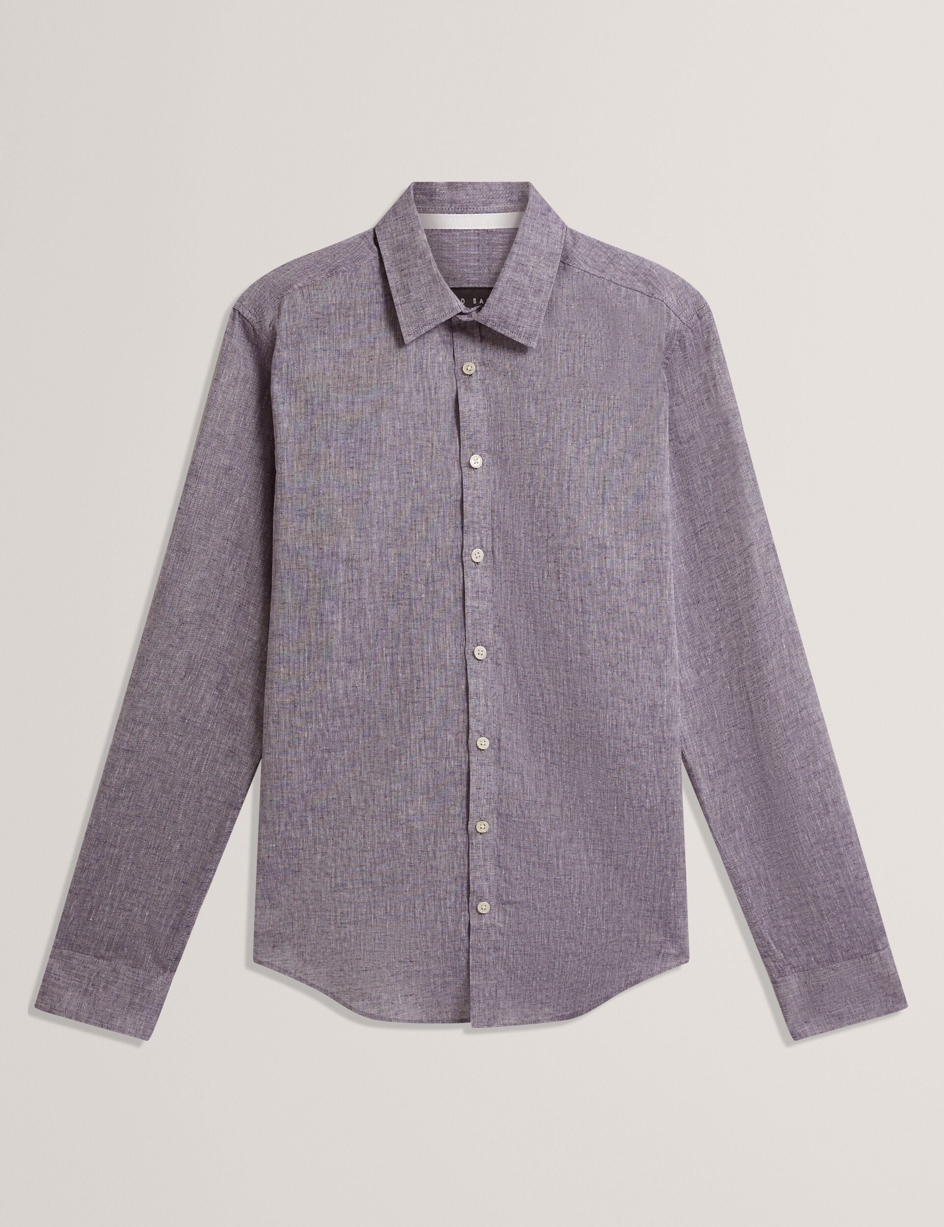 Men PRYNN Linen Cotton Woven Long Sleeve Shirt - Ted Baker
