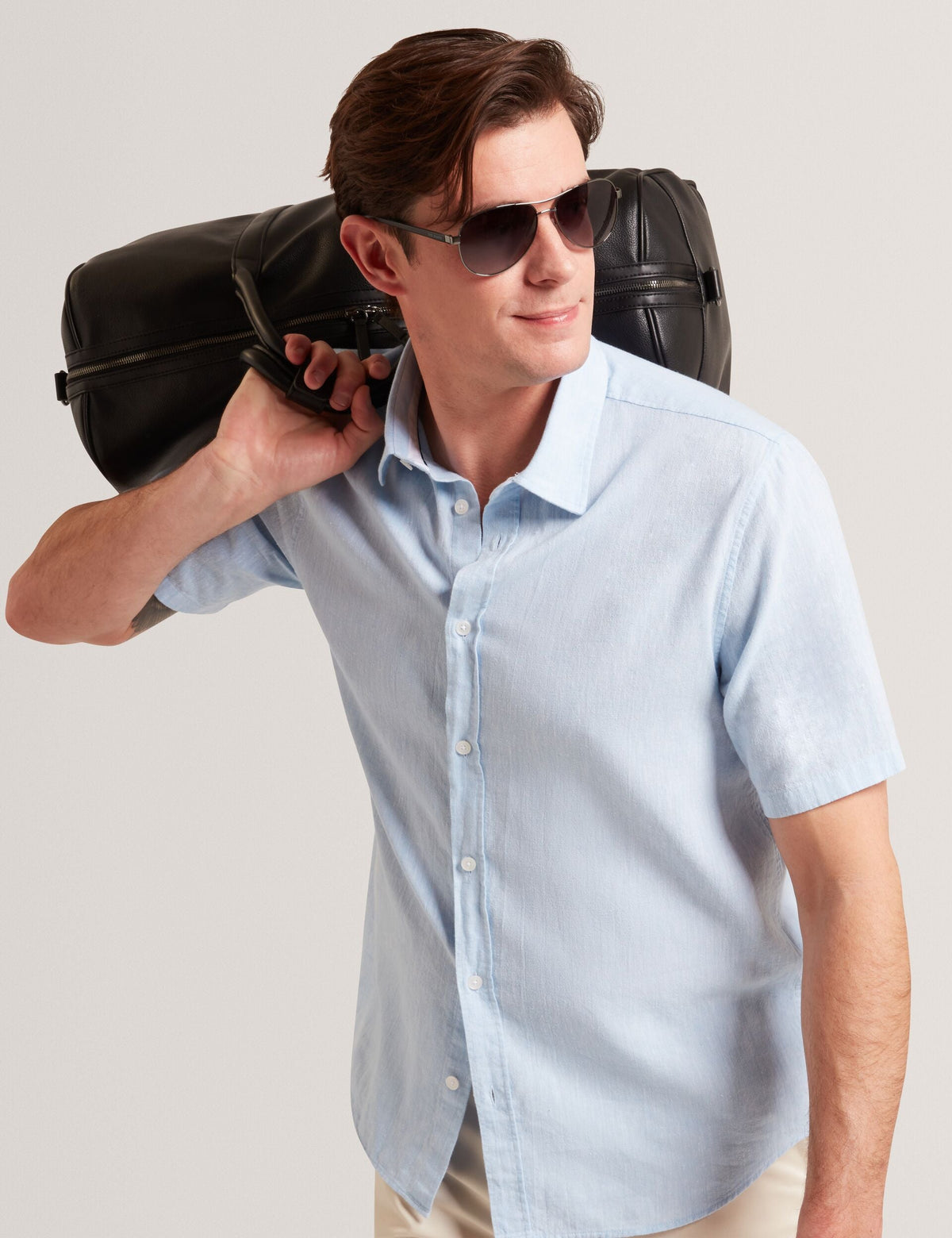 Men WRYTE Short Sleeve Linen Cotton Woven Shirt - Ted Baker