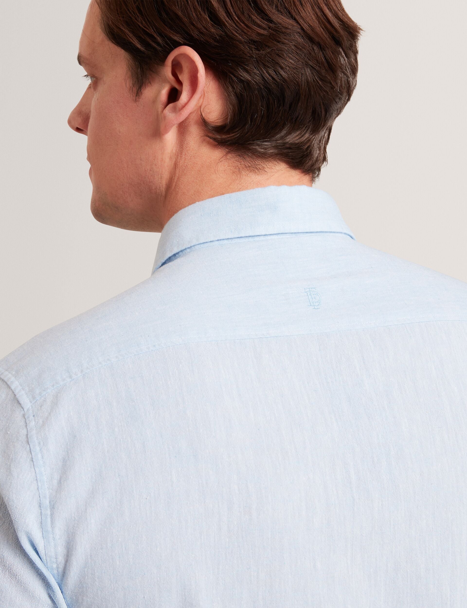 Men WRYTE Short Sleeve Linen Cotton Woven Shirt - Ted Baker