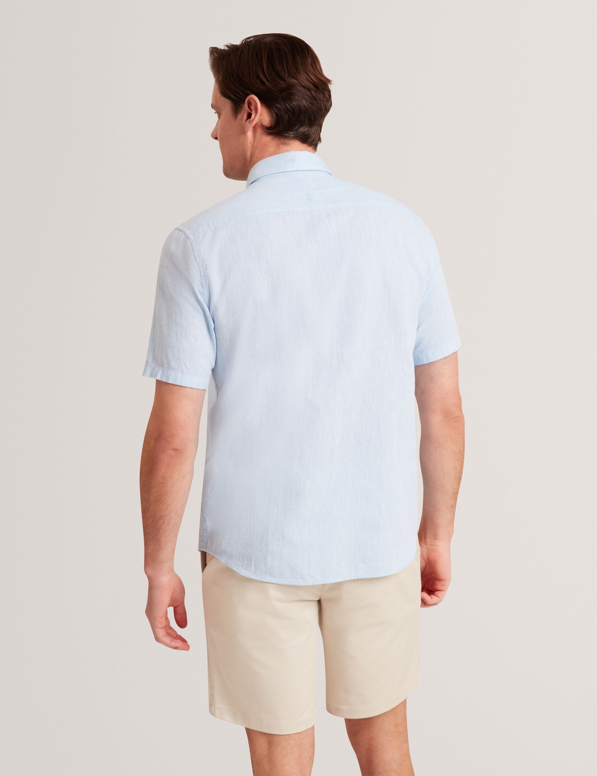 Men WRYTE Short Sleeve Linen Cotton Woven Shirt - Ted Baker