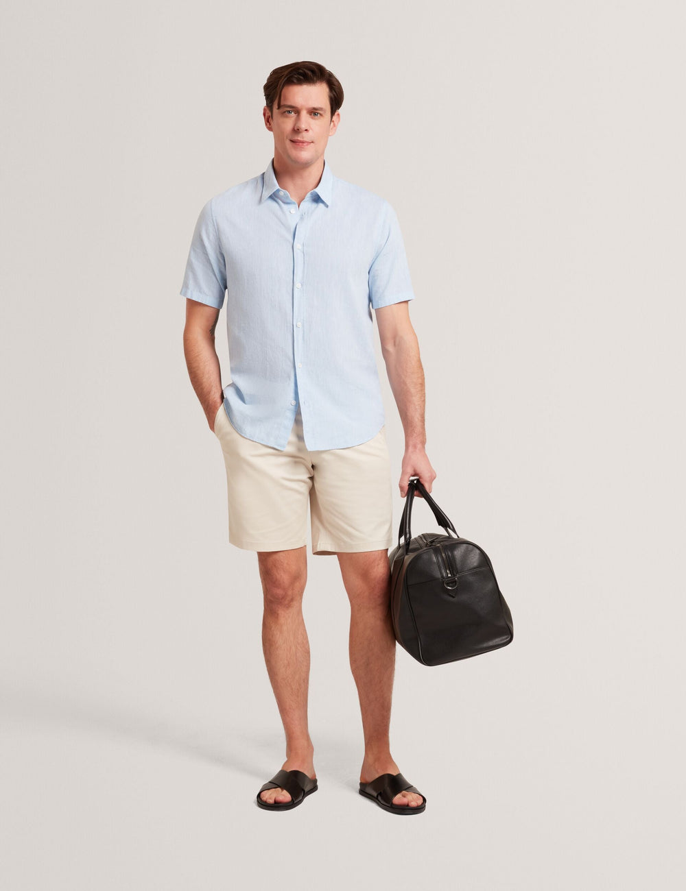 Men WRYTE Short Sleeve Linen Cotton Woven Shirt - Ted Baker