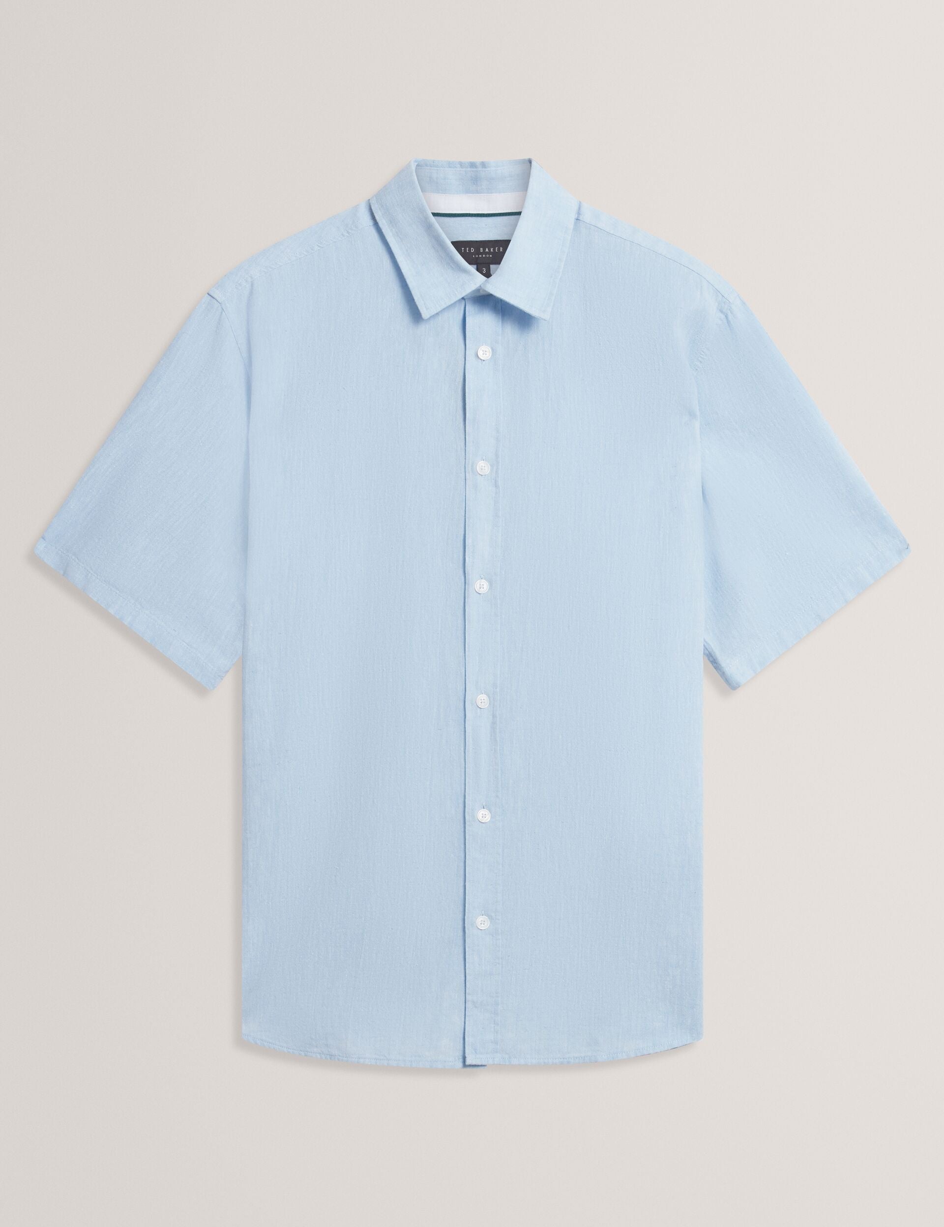 Men WRYTE Short Sleeve Linen Cotton Woven Shirt - Ted Baker