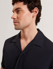 Men FENDRY Relaxed Cotton Linen Button-Through Shirt - Ted Baker