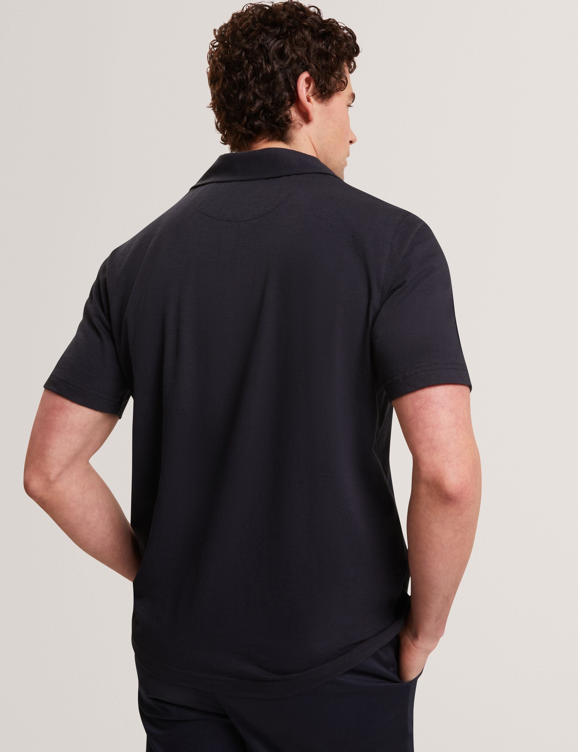 Men FENDRY Relaxed Cotton Linen Button-Through Shirt - Ted Baker