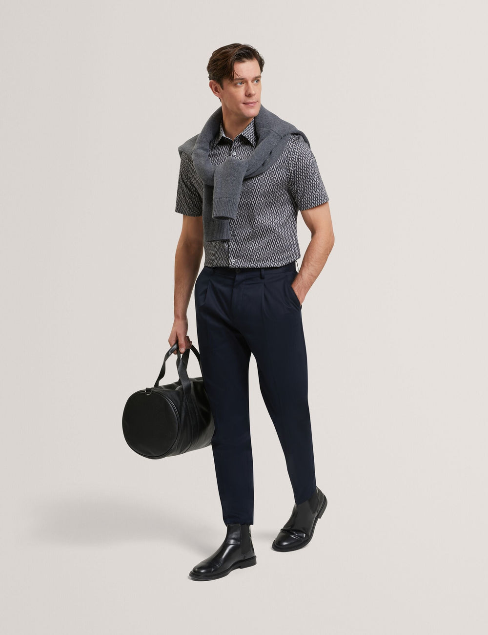 Men CAMBAY Geometric Leaf Print Short Sleeve Shirt - Ted Baker