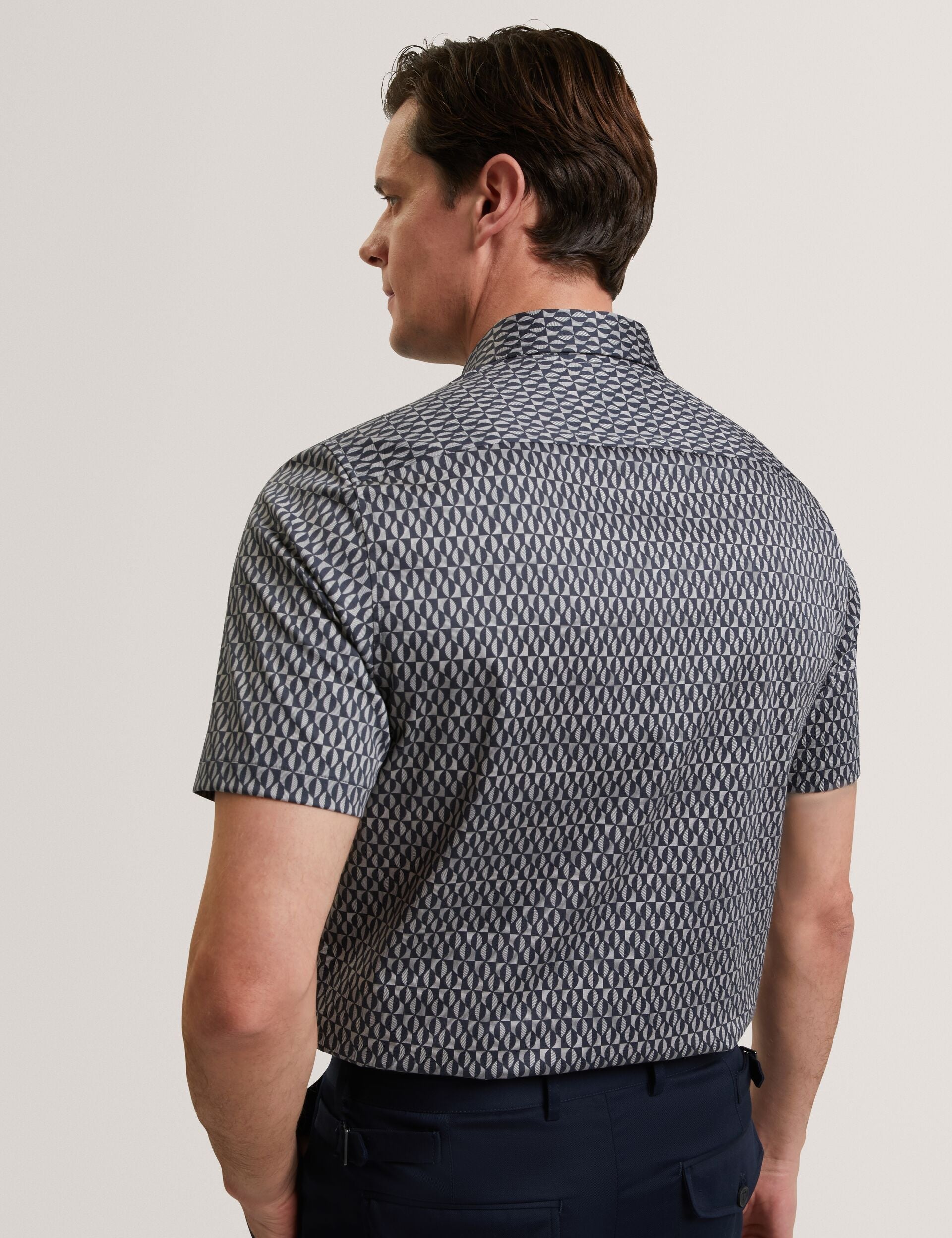 Men CAMBAY Geometric Leaf Print Short Sleeve Shirt - Ted Baker