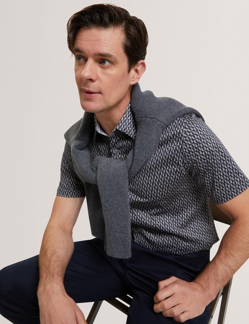 Men CAMBAY Geometric Leaf Print Short Sleeve Shirt - Ted Baker
