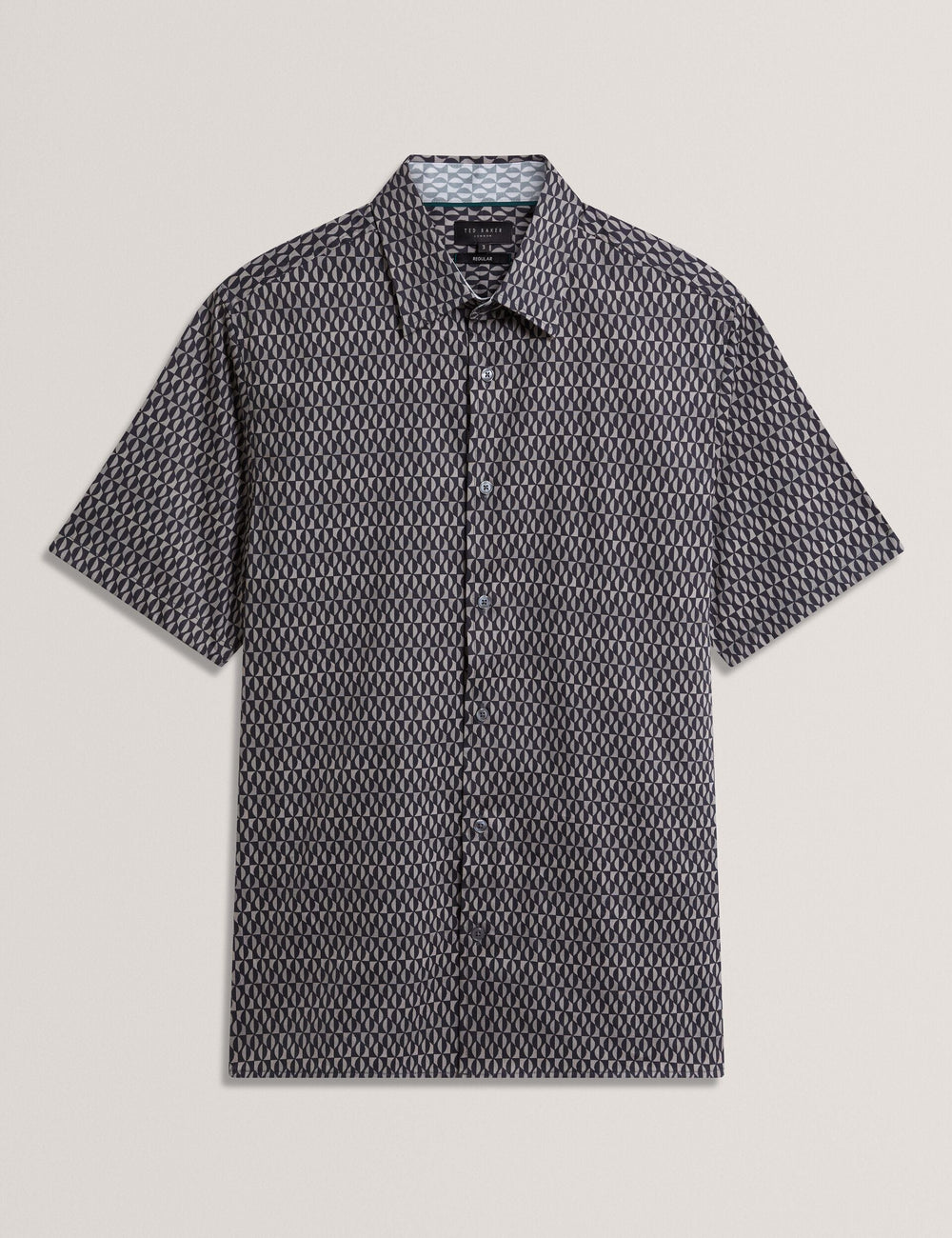 Men CAMBAY Geometric Leaf Print Short Sleeve Shirt - Ted Baker