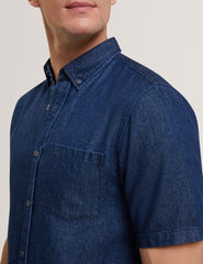 Men MIREK Regular Fit Chambray Short Sleeve Shirt - Ted Baker