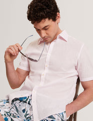 Men WRYTE Short Sleeve Linen Cotton Woven Shirt - Ted Baker