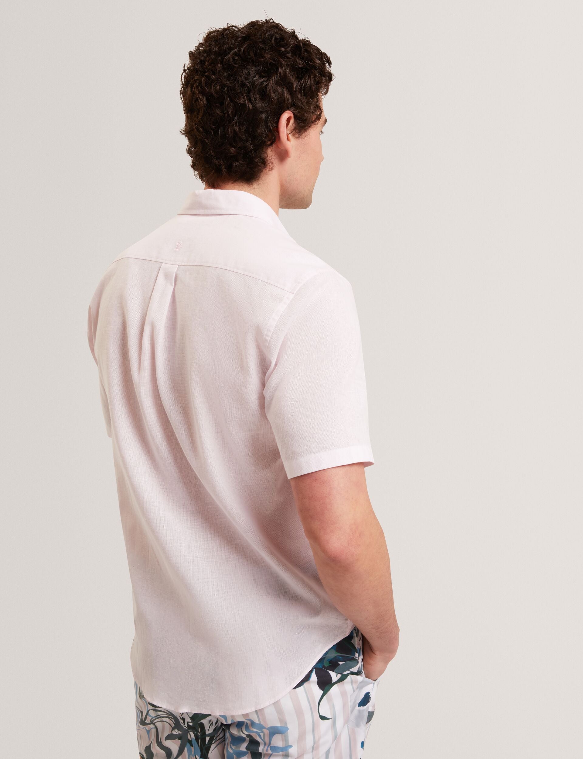 Men WRYTE Short Sleeve Linen Cotton Woven Shirt - Ted Baker