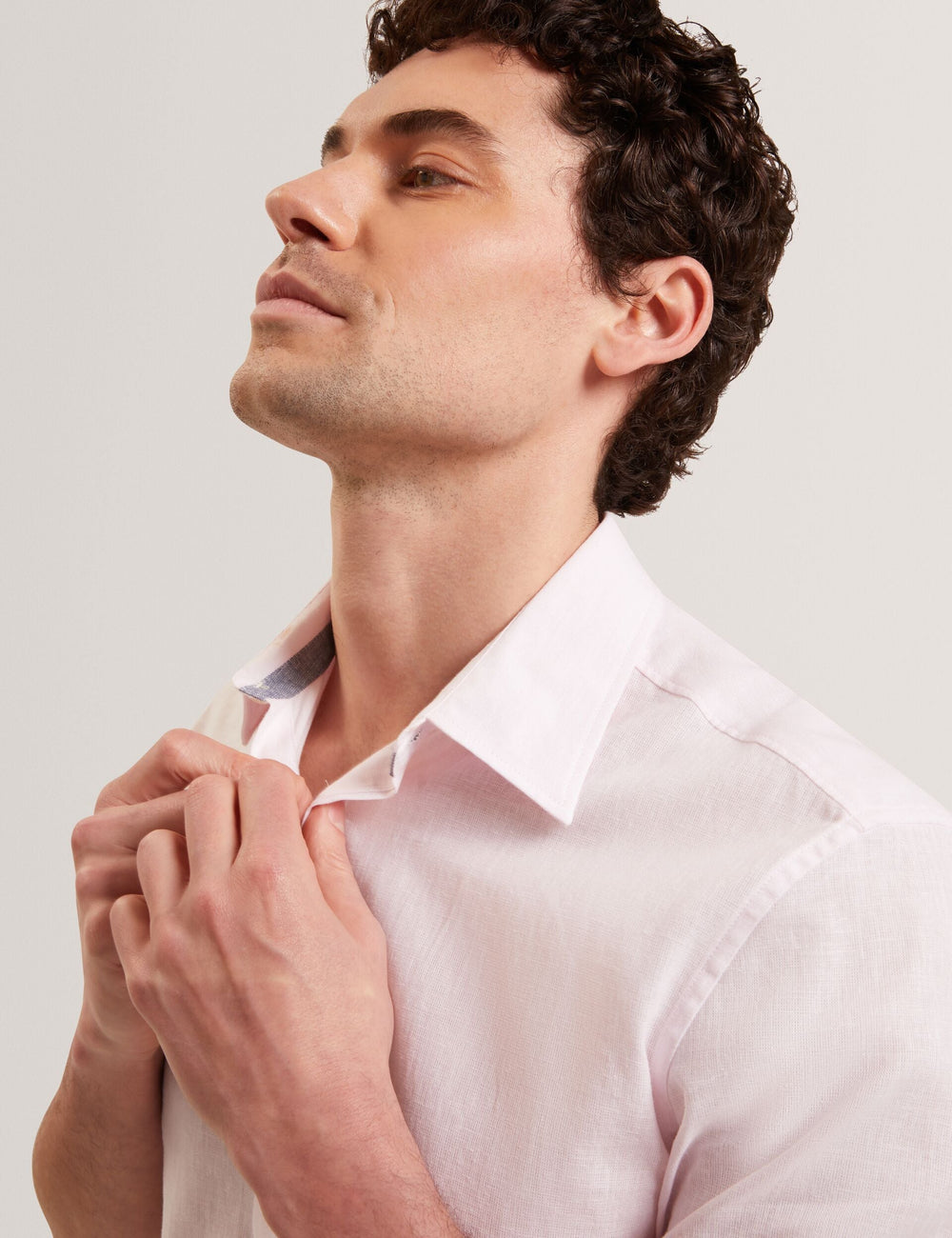 Men WRYTE Short Sleeve Linen Cotton Woven Shirt - Ted Baker