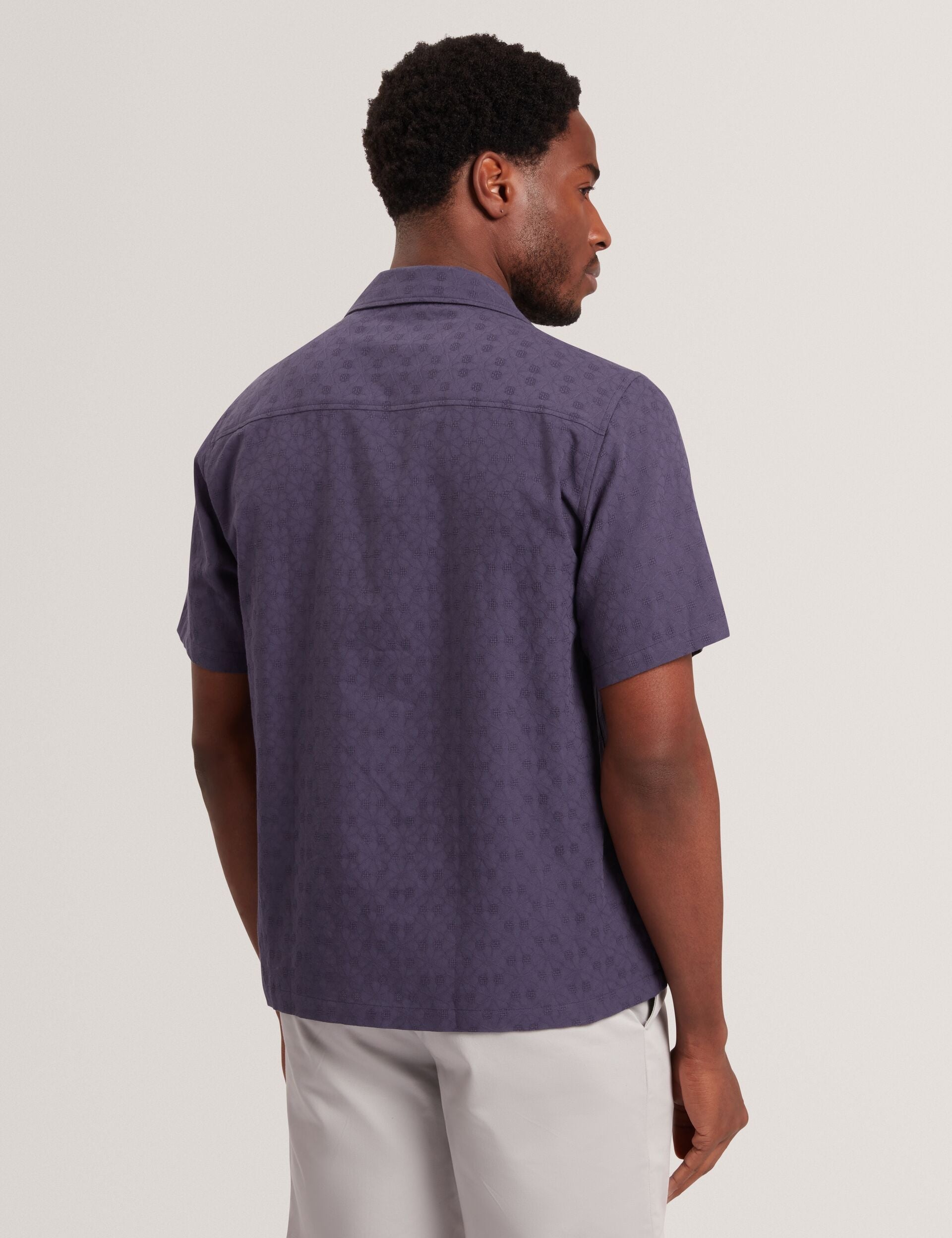 Men FLEURRE Jacquard Floral Cotton Short Sleeve Shirt - Ted Baker