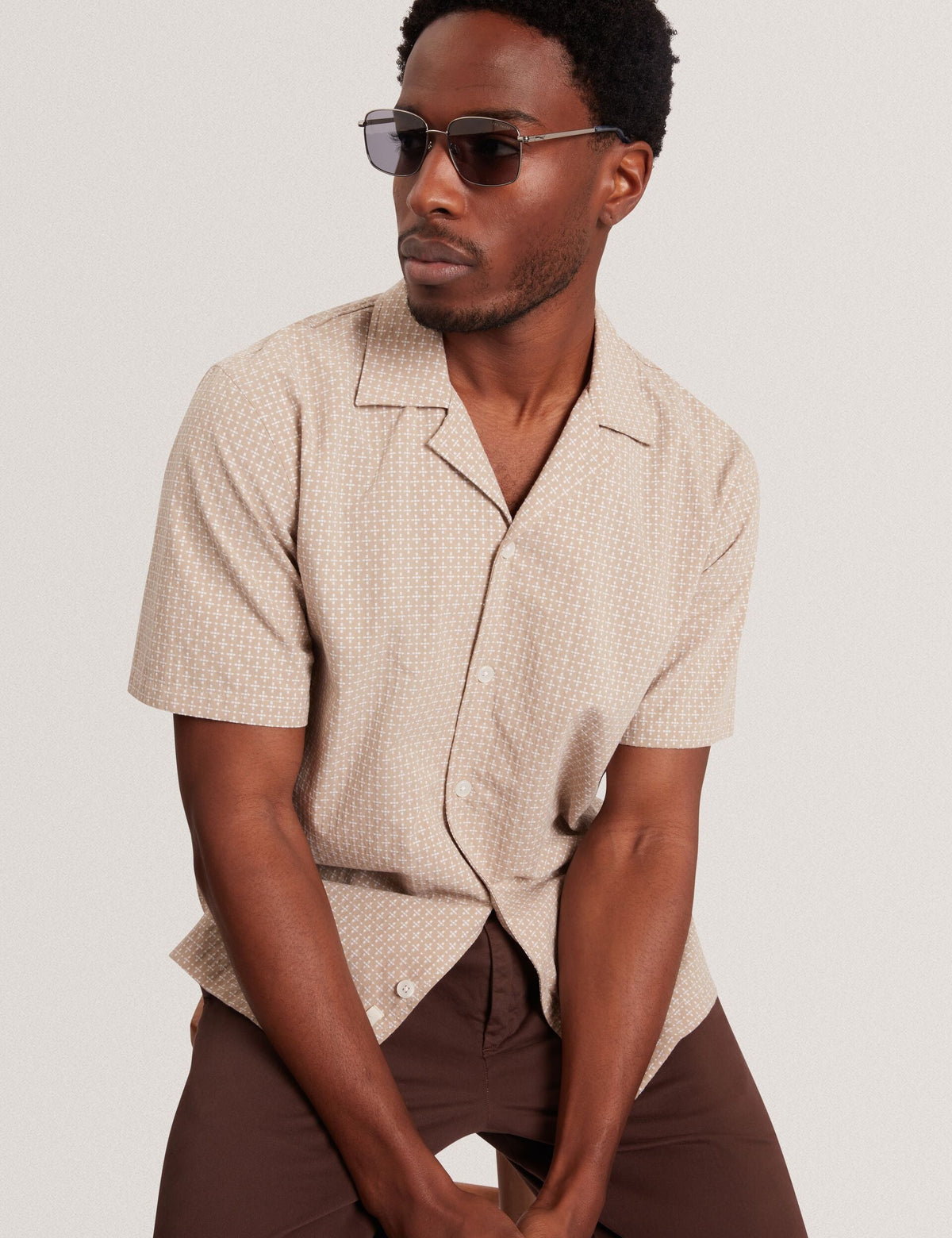 Men MERRIK Relaxed Geo Stitch Short Sleeve Shirt - Ted Baker