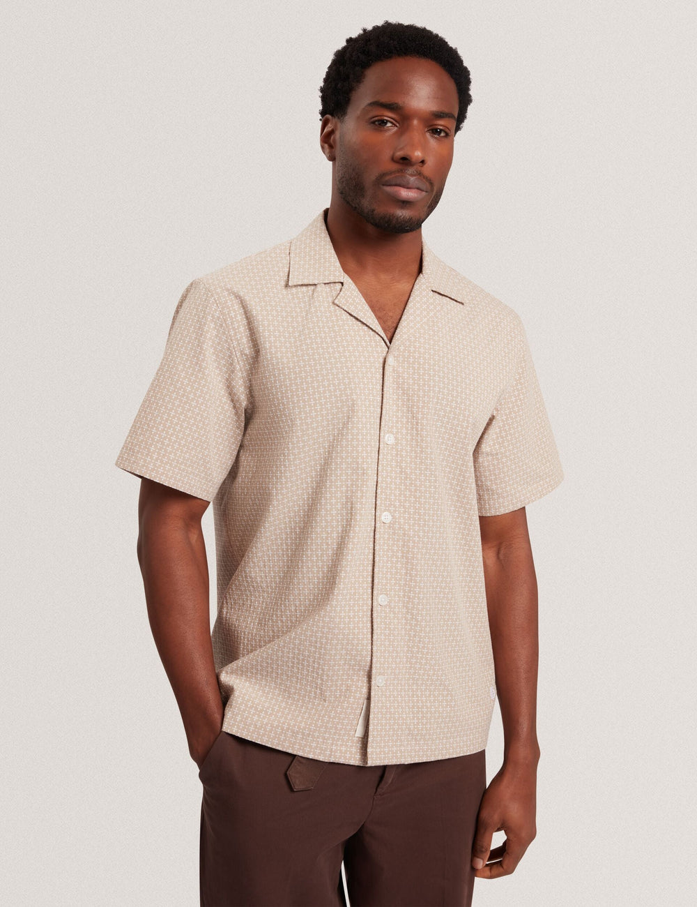 Men MERRIK Relaxed Geo Stitch Short Sleeve Shirt - Ted Baker