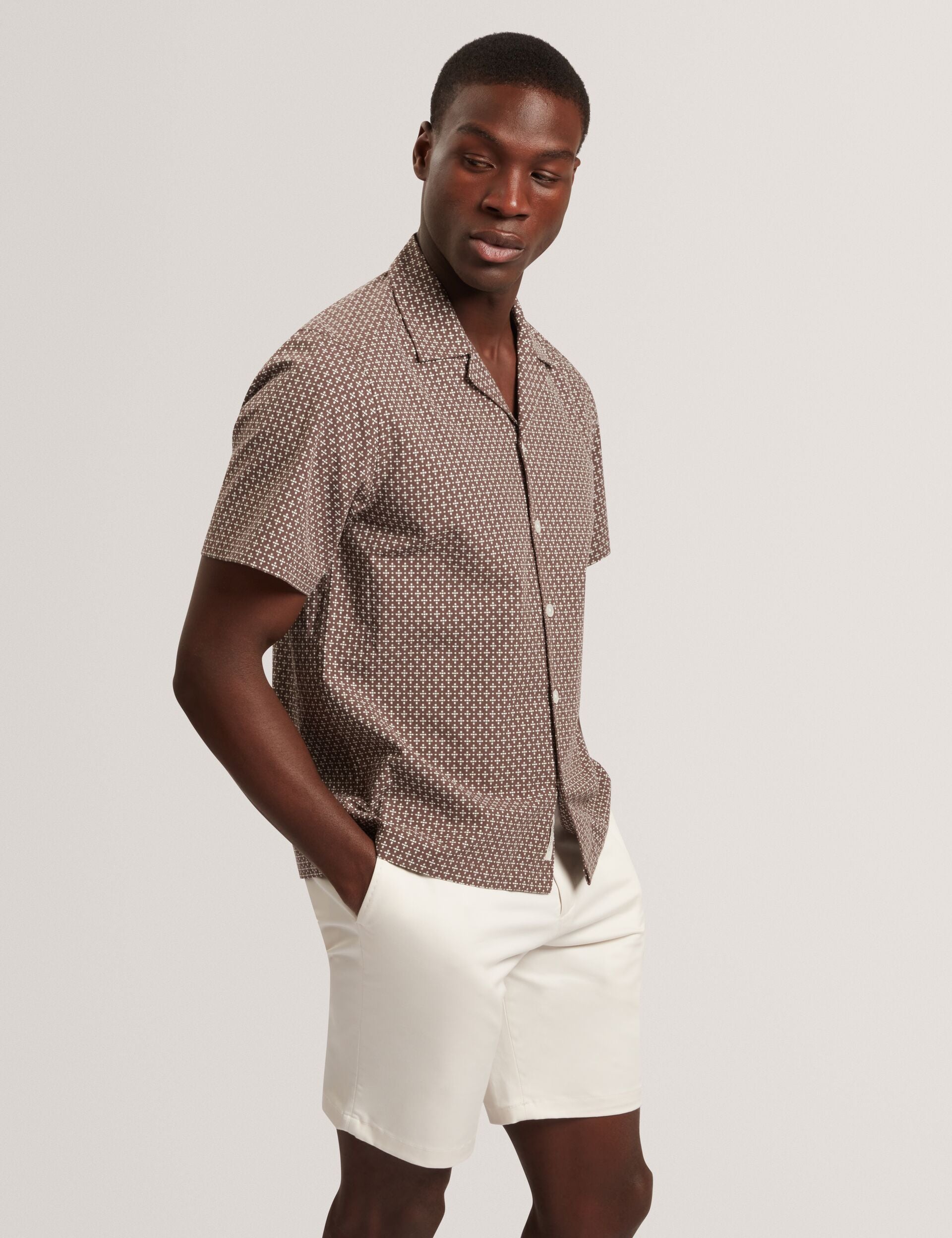 Men MERRIK Relaxed Geo Stitch Short Sleeve Shirt - Ted Baker
