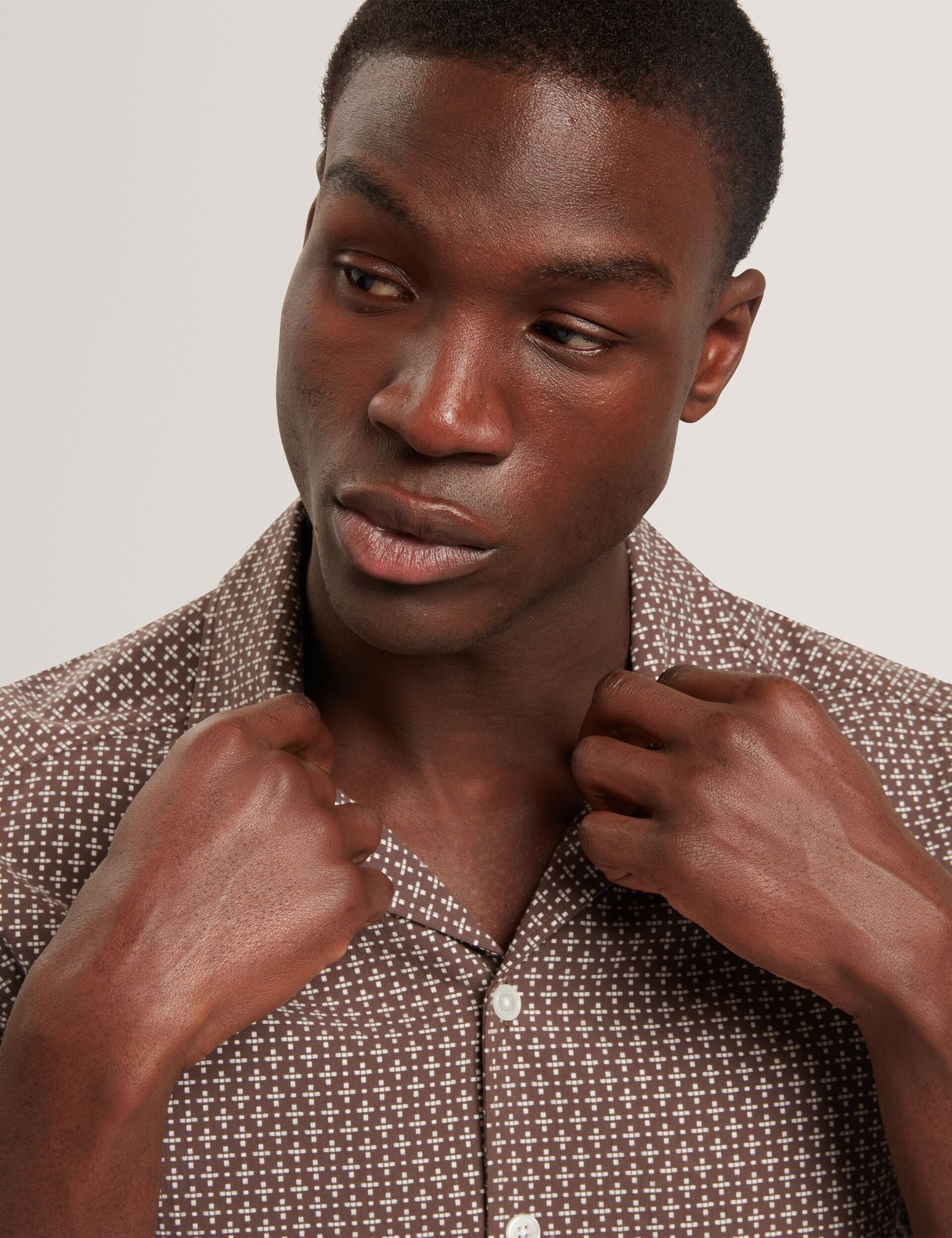 Men MERRIK Relaxed Geo Stitch Short Sleeve Shirt - Ted Baker