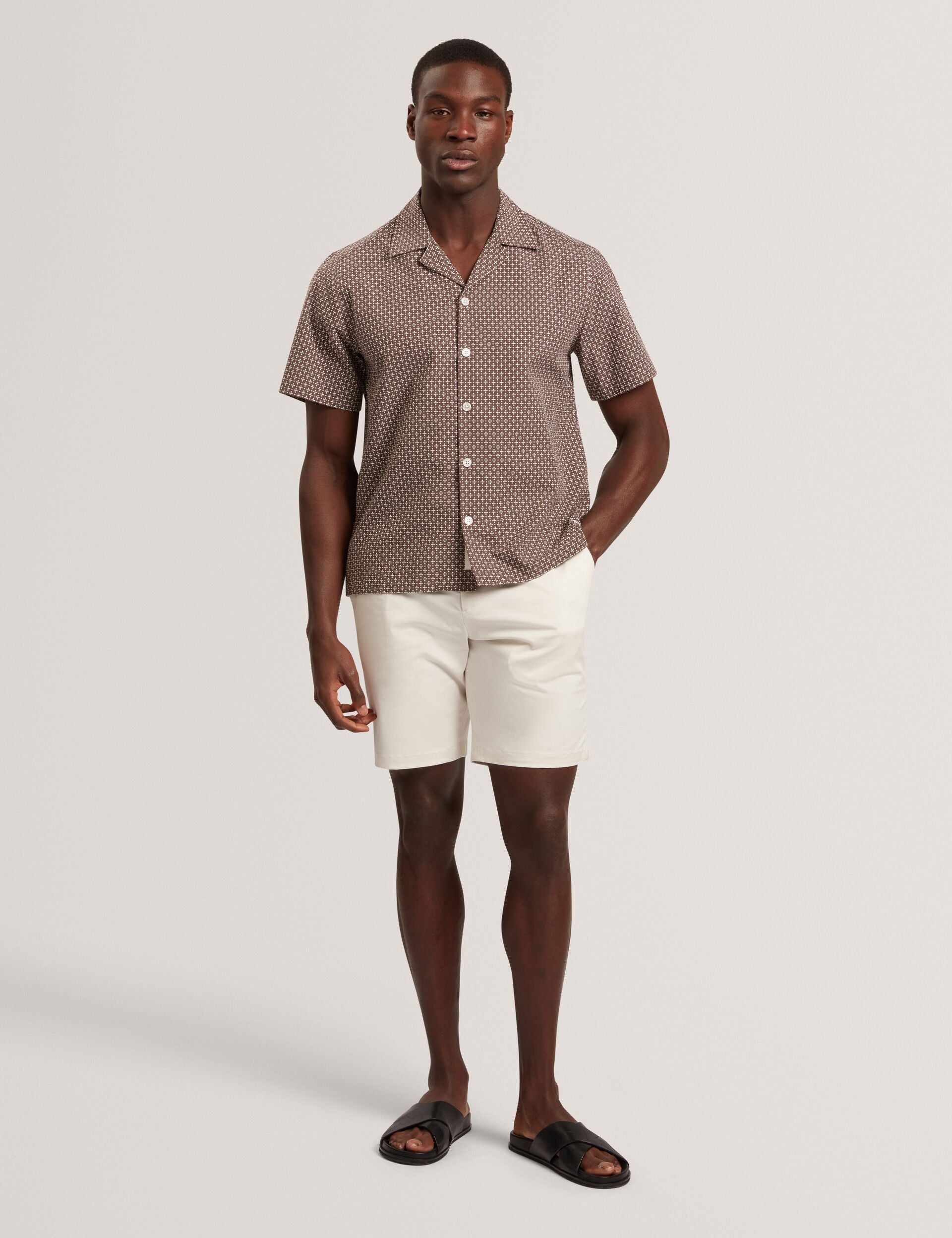 Men MERRIK Relaxed Geo Stitch Short Sleeve Shirt - Ted Baker