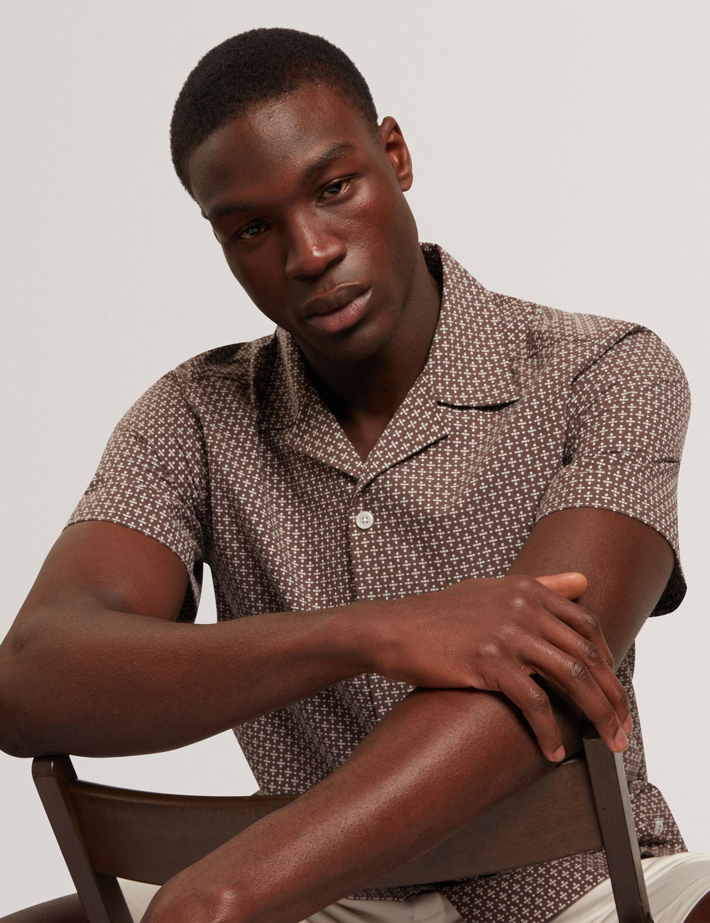 Men MERRIK Relaxed Geo Stitch Short Sleeve Shirt - Ted Baker
