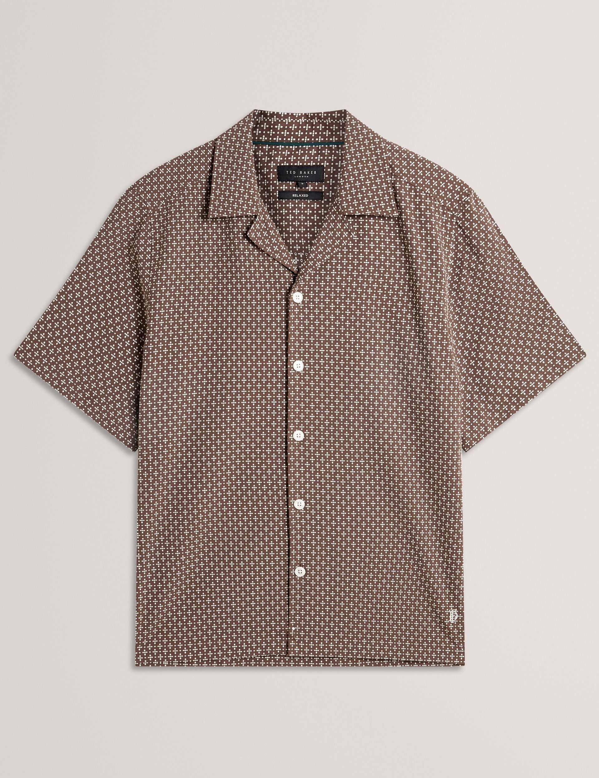 Men MERRIK Relaxed Geo Stitch Short Sleeve Shirt - Ted Baker