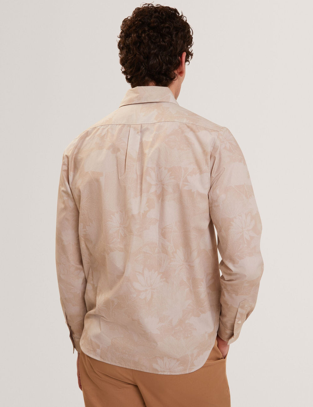 Men OCANIA Faded Floral Cotton Long Sleeve Shirt - Ted Baker