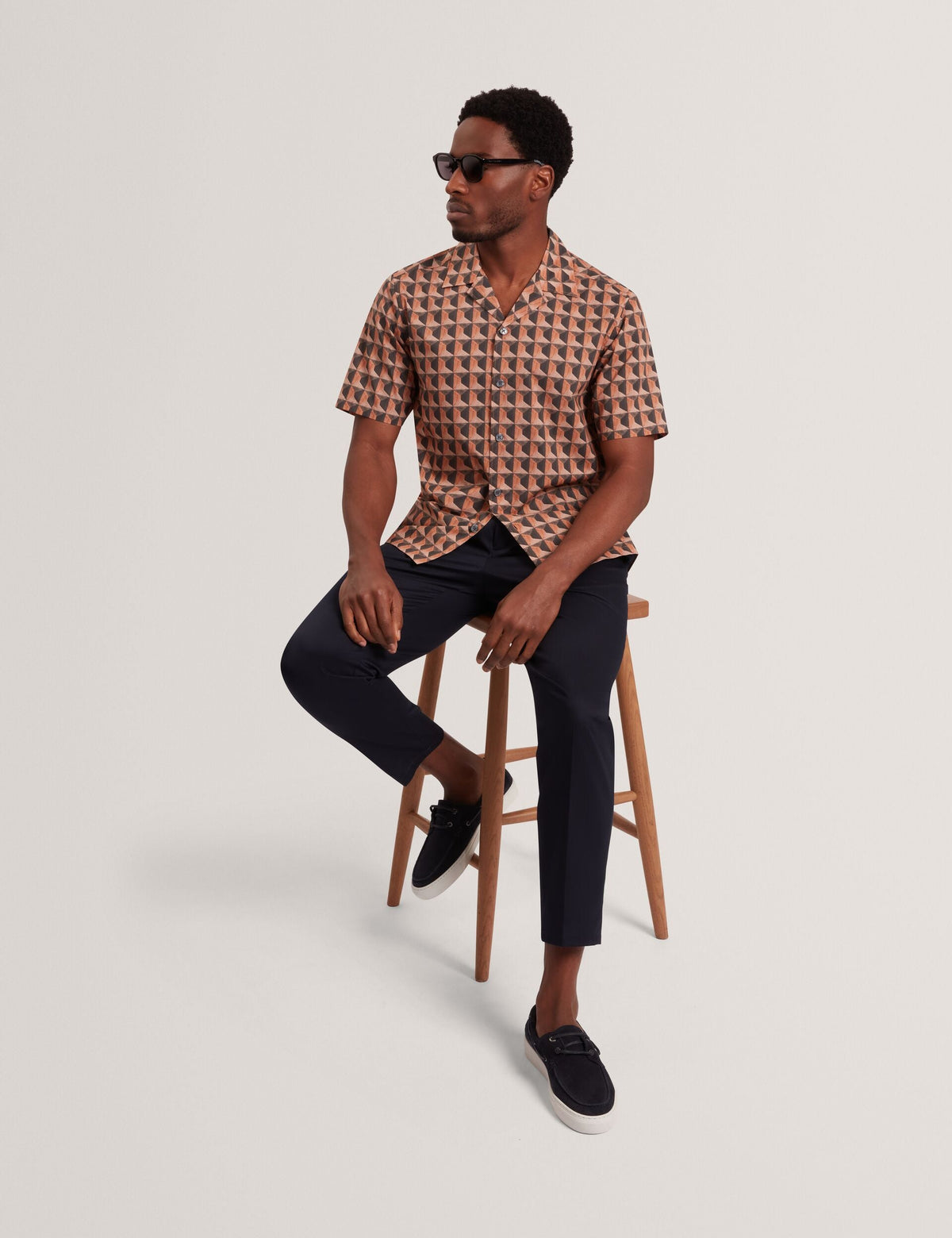 Men NAYELIN Relaxed Fit Painted Geo Print Shirt - Ted Baker
